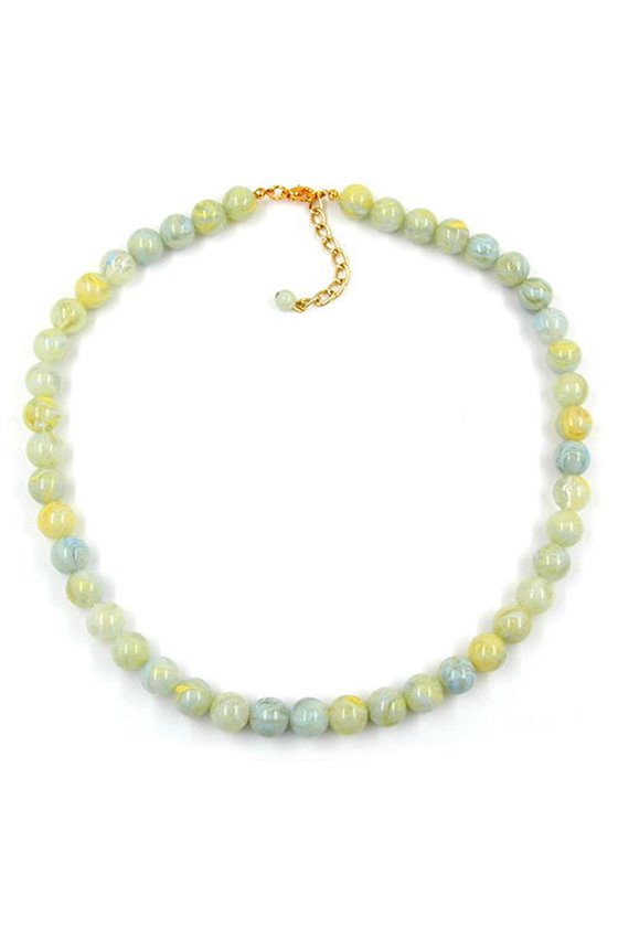 BEAD CHAIN BEADS 10MM GREEN/WHITE/YELLOW