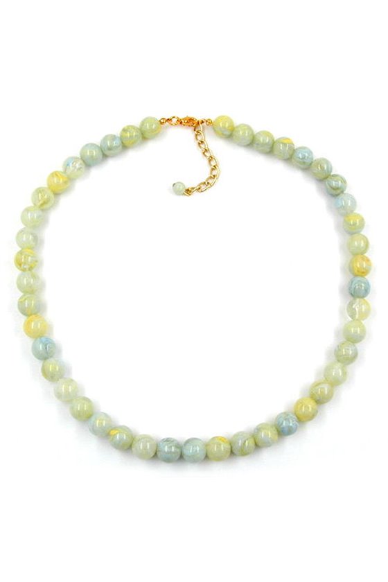 BEAD CHAIN BEADS 10MM GREEN/WHITE/YELLOW