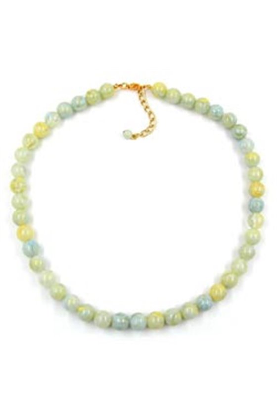 BEAD CHAIN BEADS 10MM GREEN/WHITE/YELLOW