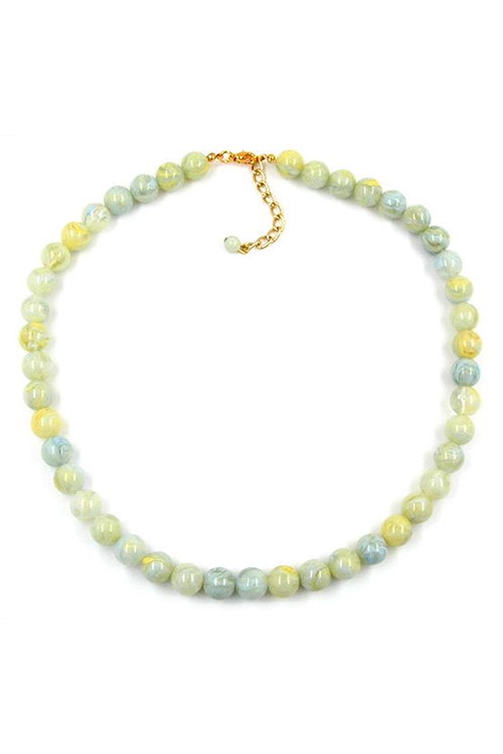 BEAD CHAIN BEADS 10MM GREEN/WHITE/YELLOW