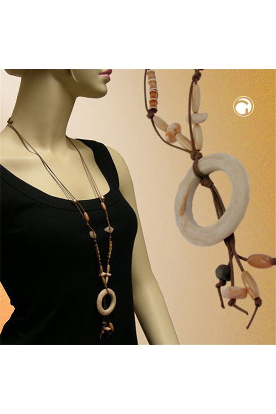 NECKLACE RING BROWN LIGHT-BROWN