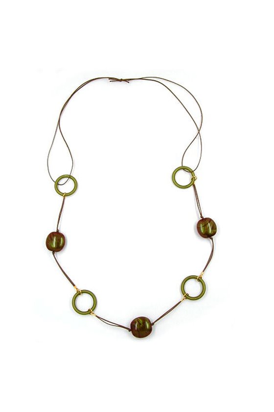 NECKLACE BROWN/GREEN AURORA BORéALE