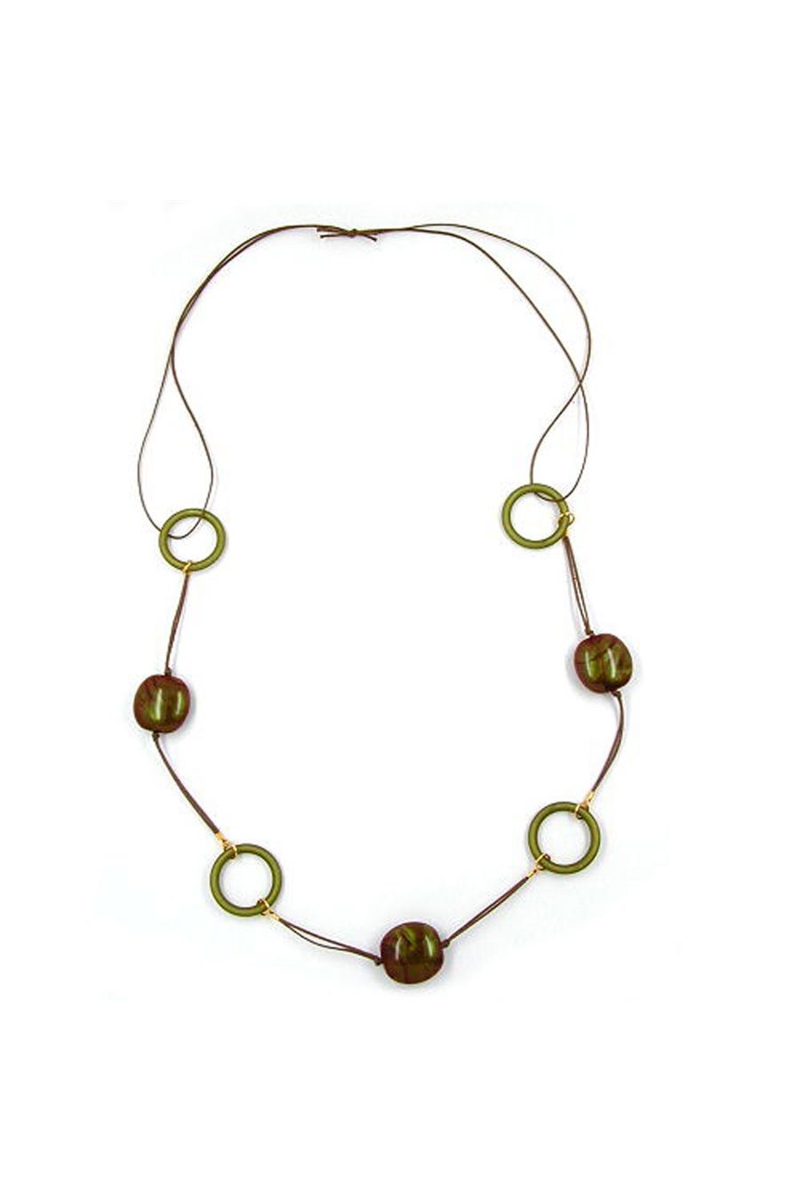 NECKLACE BROWN/GREEN AURORA BORéALE