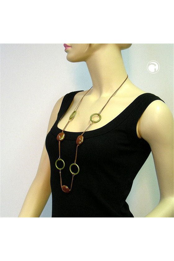 NECKLACE BROWN/GREEN AURORA BORéALE