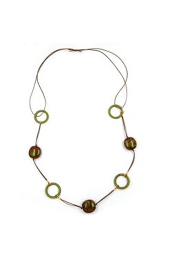 NECKLACE BROWN/GREEN AURORA BORéALE