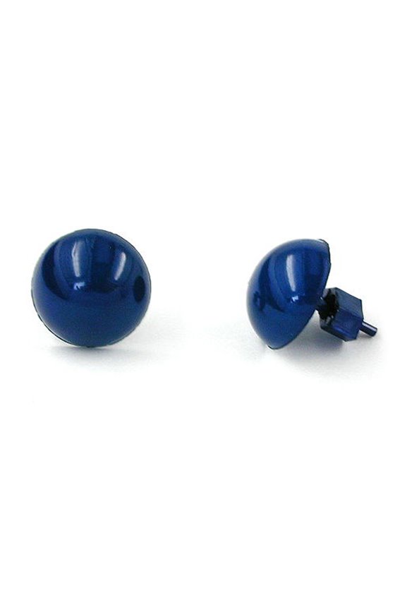 EARRINGS PLASTIC ROUND BLUE