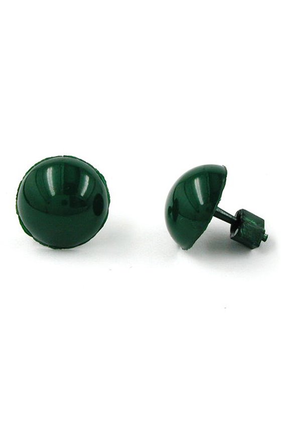 EARRINGS PLASTIC ROUND GREEN