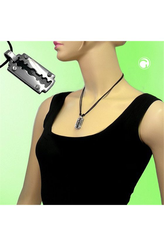 NECKLACE RAZOR BLADE STAINLESS STEEL 100CM