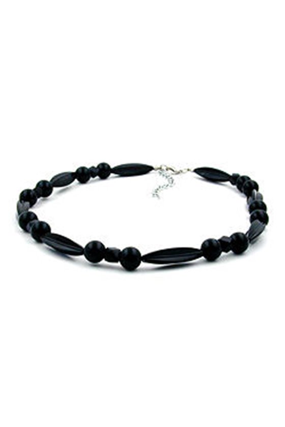 NECKLACE DIFFERENT SHAPES OF BLACK BEADS