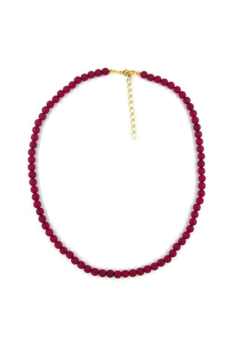 NECKLACE BEADS 6MM BORDEAUX/ DULL