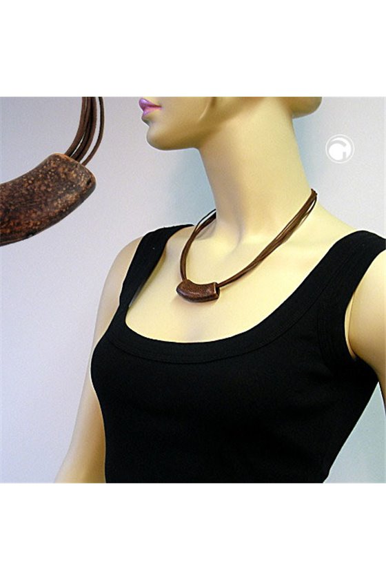 NECKLACE TUBE FLAT CURVED COPPER-GOLD 50CM