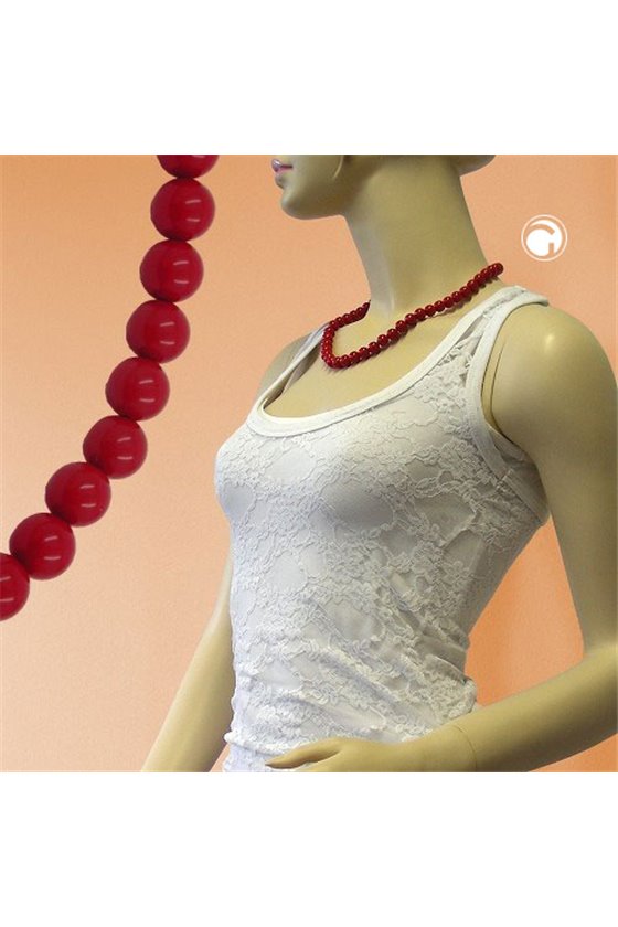 NECKLACE BEADS 10MM RED