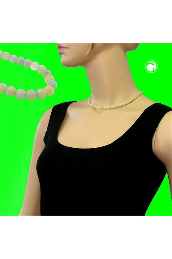 BEAD CHAIN BEADS 6MM GREEN-WHITE
