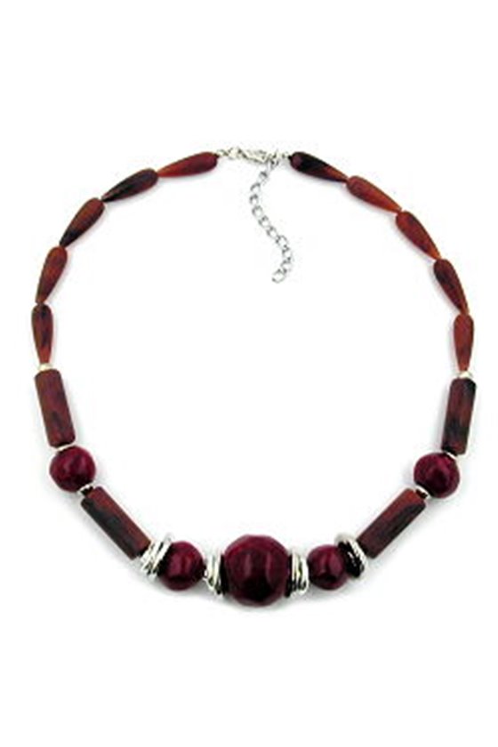 NECKLACE BORDEAUX & CHOCOLATE BROWN MATTE FINISHED BEADS