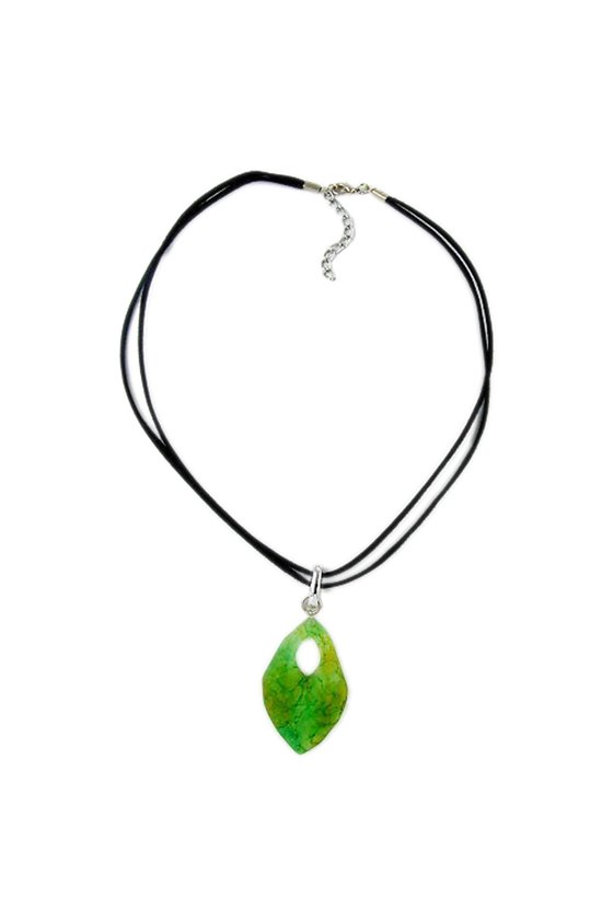 NECKLACE BRIGHT GREEN/ OLIVE COLOURED PENDANT