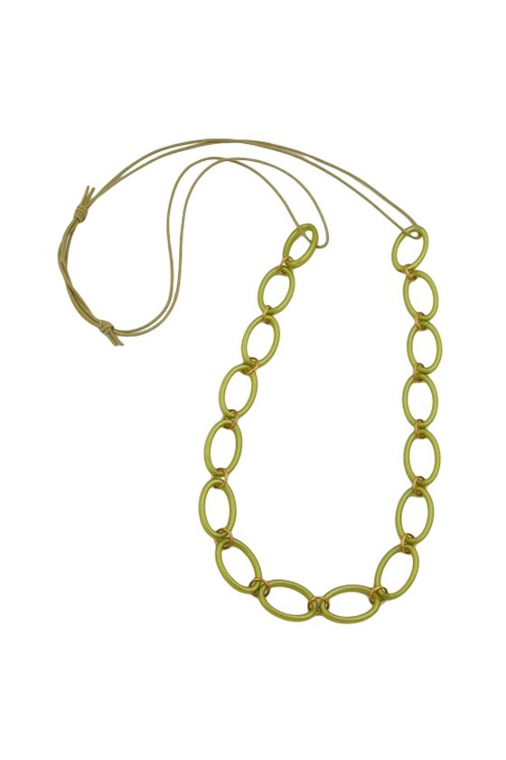 NECKLACE OVAL RINGS GREEN