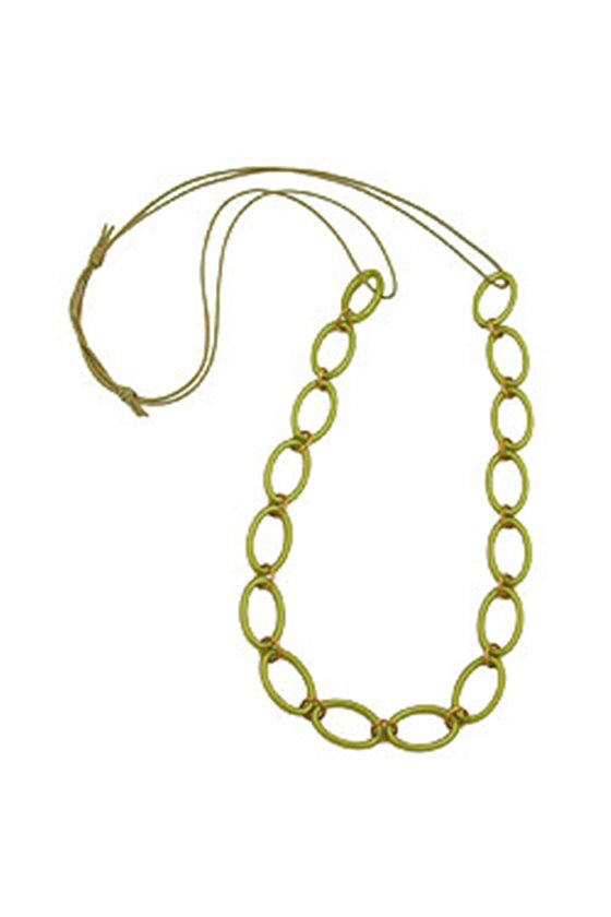 NECKLACE OVAL RINGS GREEN