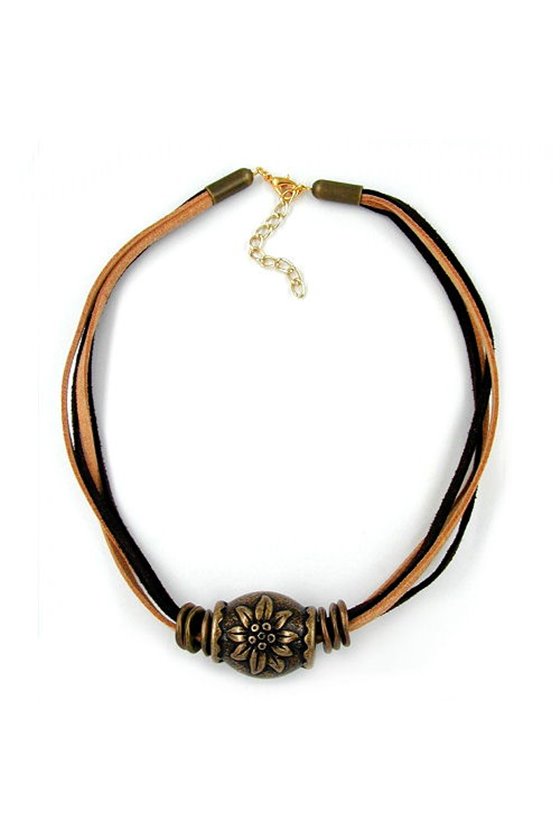 NECKLACE BRASS FLOWER 'EDELWEISS' 42CM