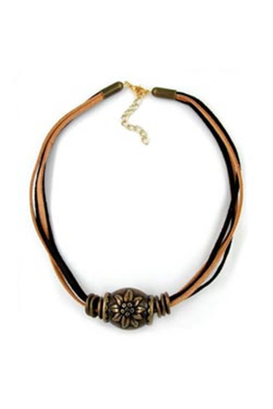 NECKLACE BRASS FLOWER 'EDELWEISS' 42CM