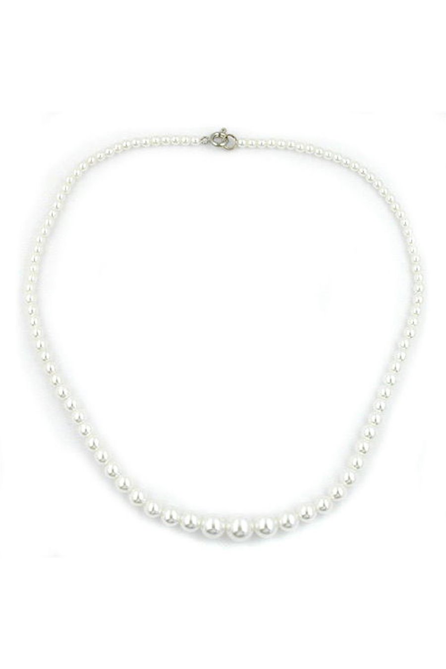 NECKLACE GLASS BEADS PEARLY WHITE