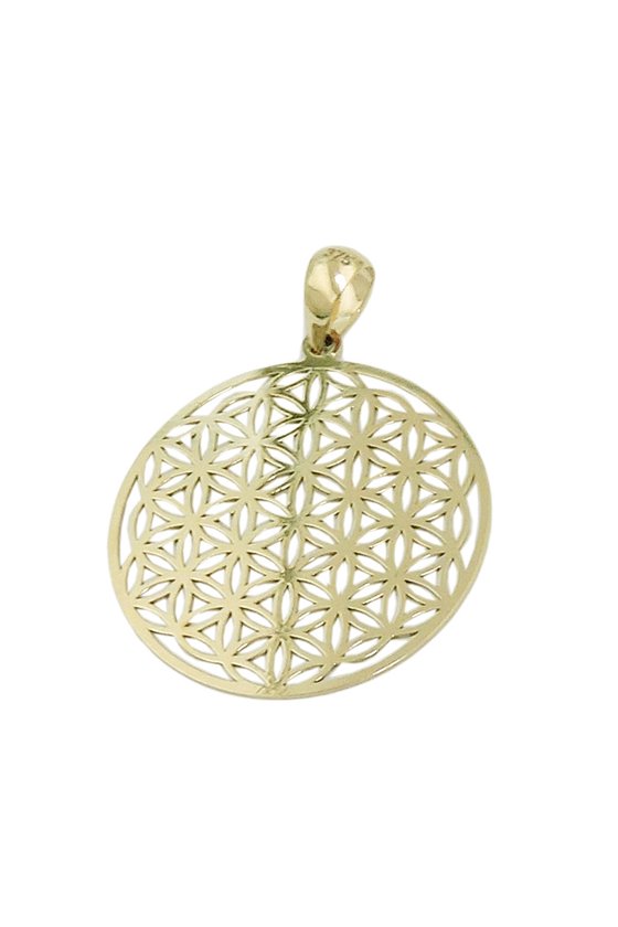 PENDANT FLOWER OF LIFE SHINY 9K GOLD