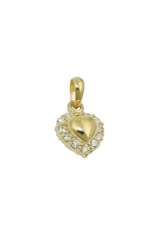 PENDANT HEART WITH ZIRCONIAS 9K GOLD