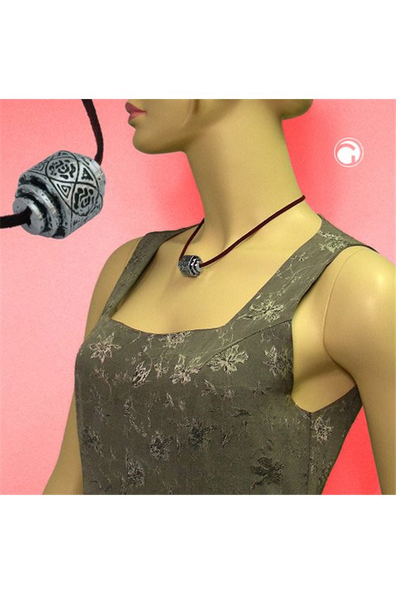 NECKLACE EYE-CATCHING BEAD CHROME