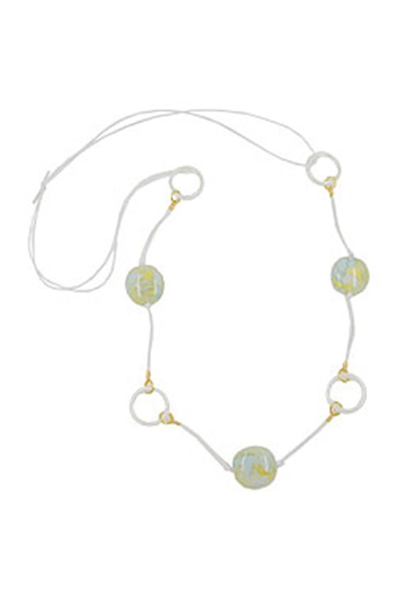 NECKLACE BEADS RINGS YELLOW/ BLUE/ GREEN/ WHITE