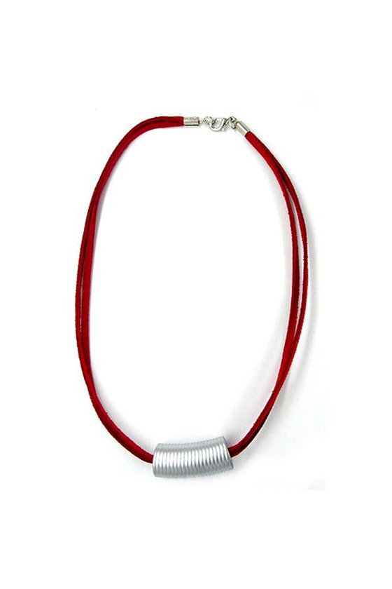 NECKLACE TUBE WITH GROOVES CHROME-TONE