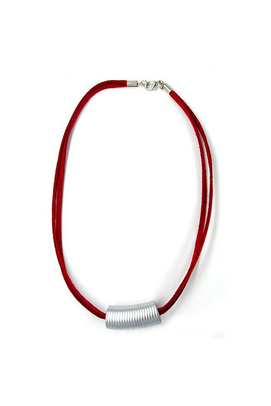 NECKLACE TUBE WITH GROOVES CHROME-TONE