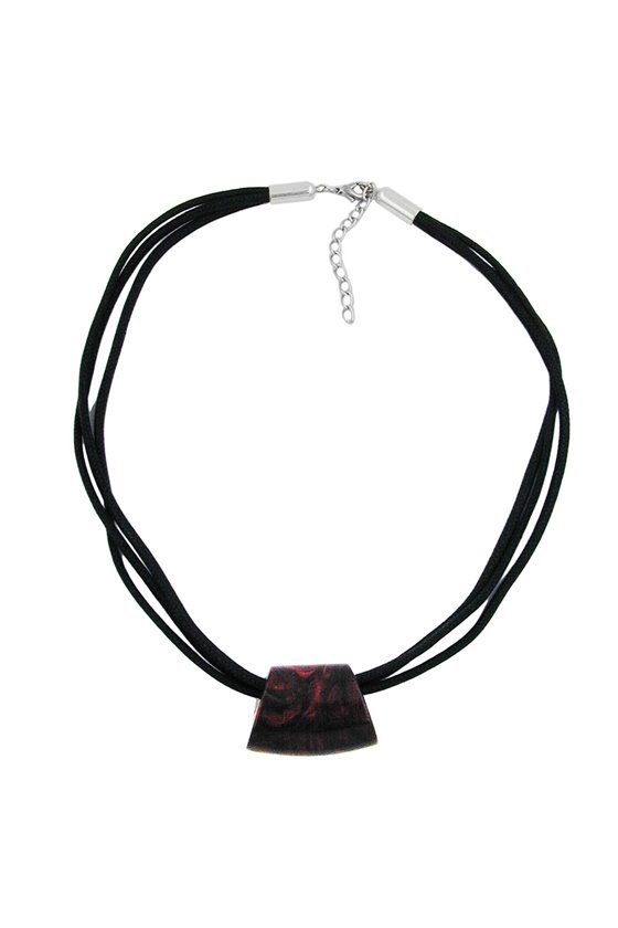 NECKLACE ROOT-WOOD TRAPEZIUM CORD