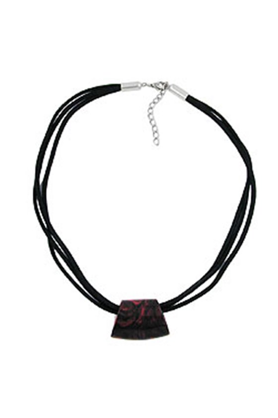 NECKLACE ROOT-WOOD TRAPEZIUM CORD