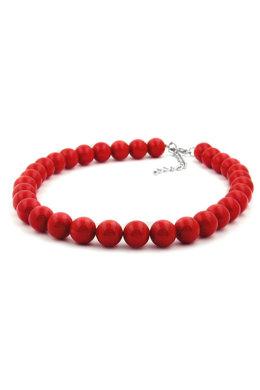 NECKLACE DARK RED BEADS 12MM 80CM