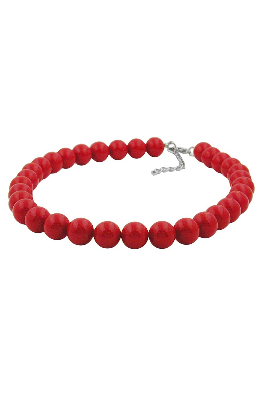 NECKLACE DARK RED BEADS 12MM 42CM