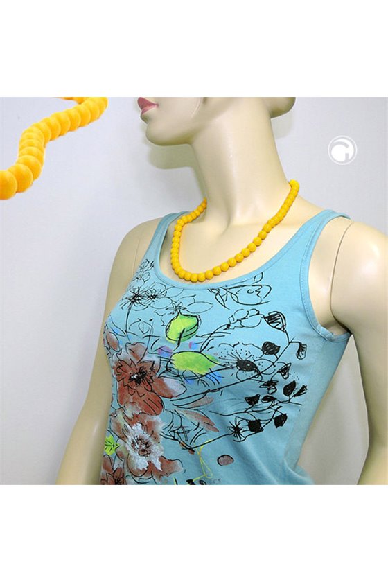 NECKLACE WITH YELLOW BEADS 10MM 60CM
