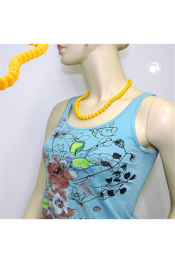 NECKLACE WITH YELLOW BEADS 10MM 55CM