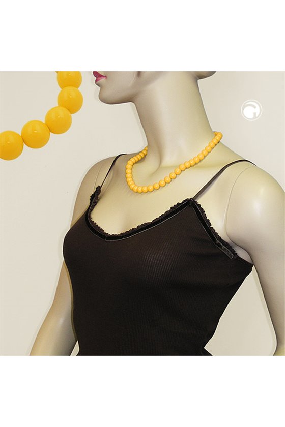 NECKLACE WITH YELLOW BEADS 10MM 50CM