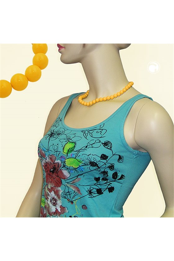 NECKLACE WITH YELLOW BEADS 10MM 45CM