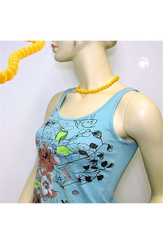 NECKLACE WITH YELLOW BEADS 10MM 40CM