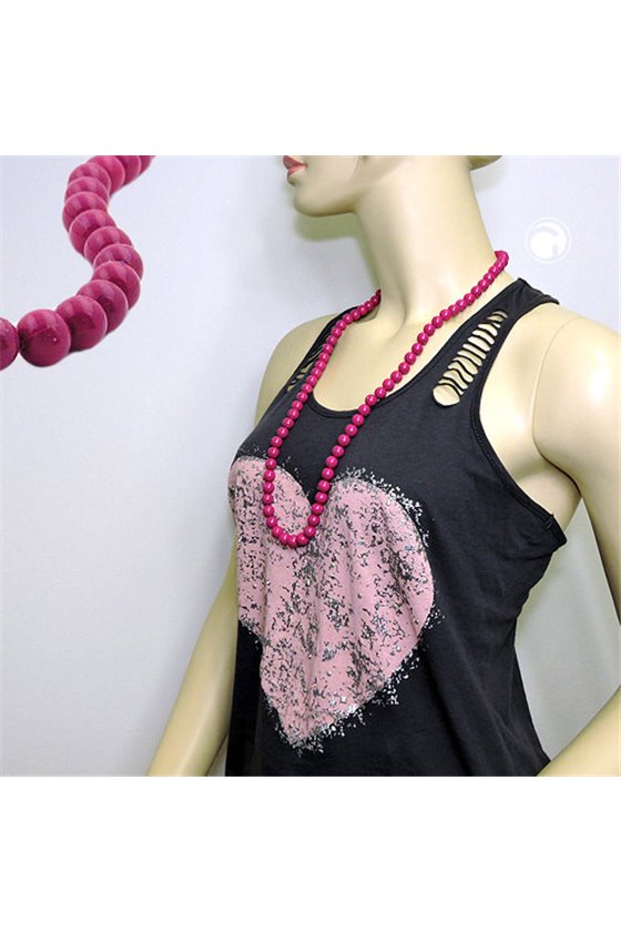 NECKLACE WITH PURPLE BEADS 10MM 80CM