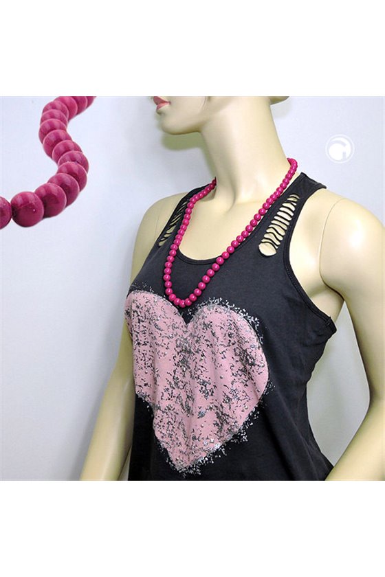 NECKLACE WITH PURPLE BEADS 10MM 70CM