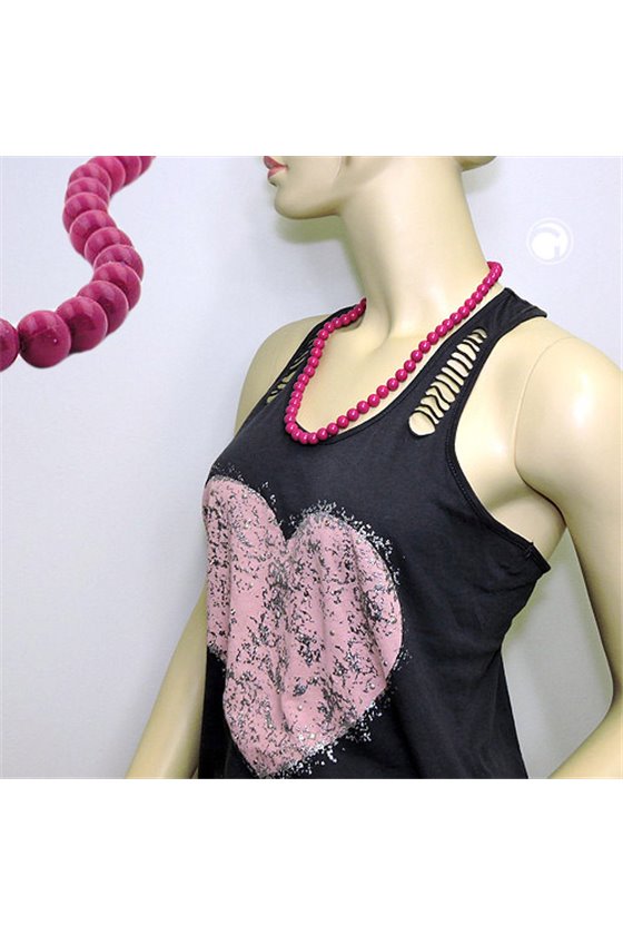 NECKLACE WITH PURPLE BEADS 10MM 60CM