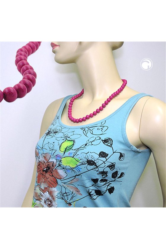 NECKLACE WITH PURPLE BEADS 10MM 55CM