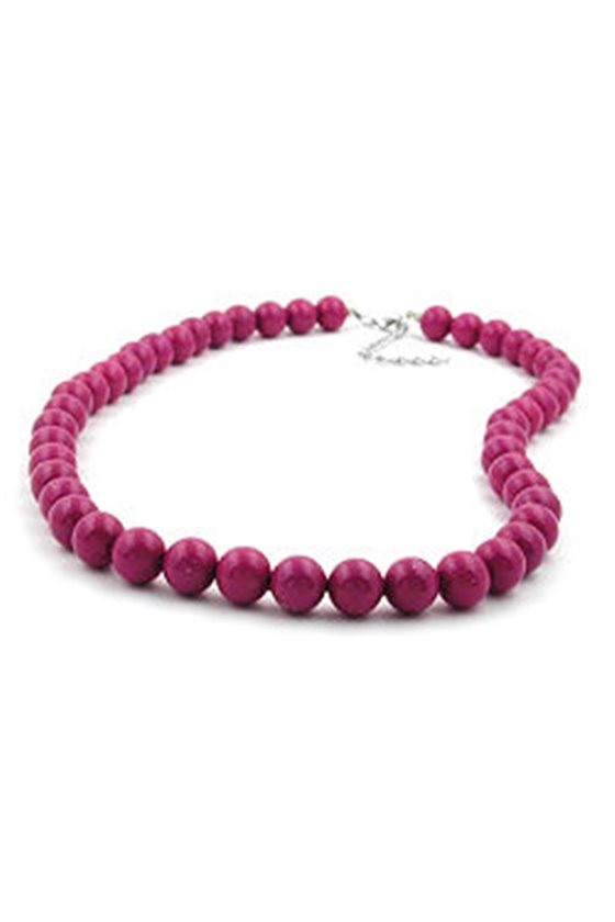 NECKLACE WITH PURPLE BEADS 10MM 55CM