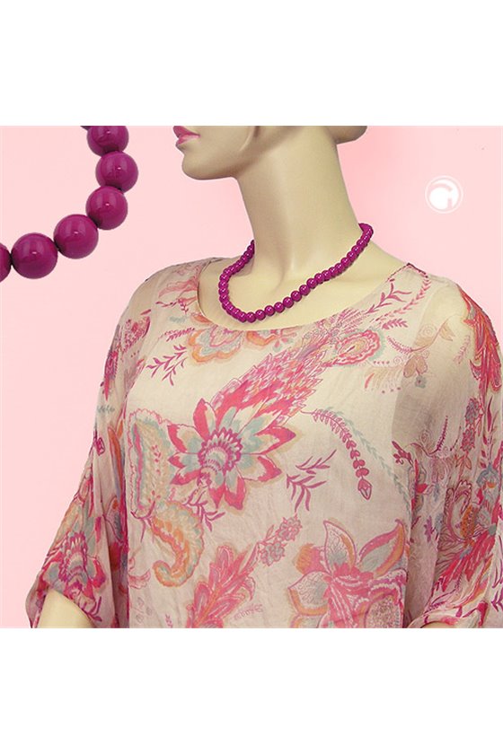 NECKLACE WITH PURPLE BEADS 10MM 50CM
