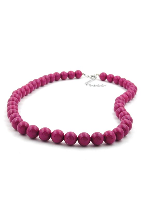 NECKLACE WITH PURPLE BEADS 10MM 42CM