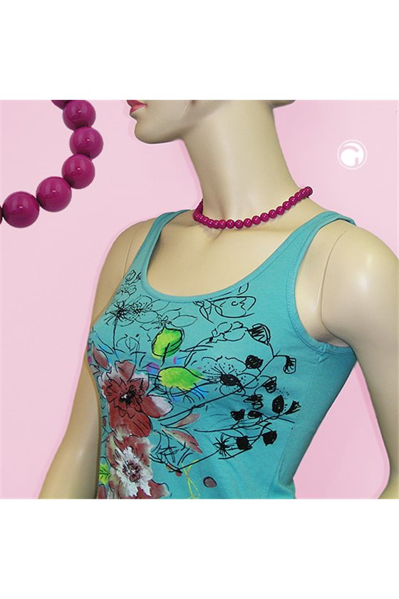 NECKLACE WITH PURPLE BEADS 10MM 42CM