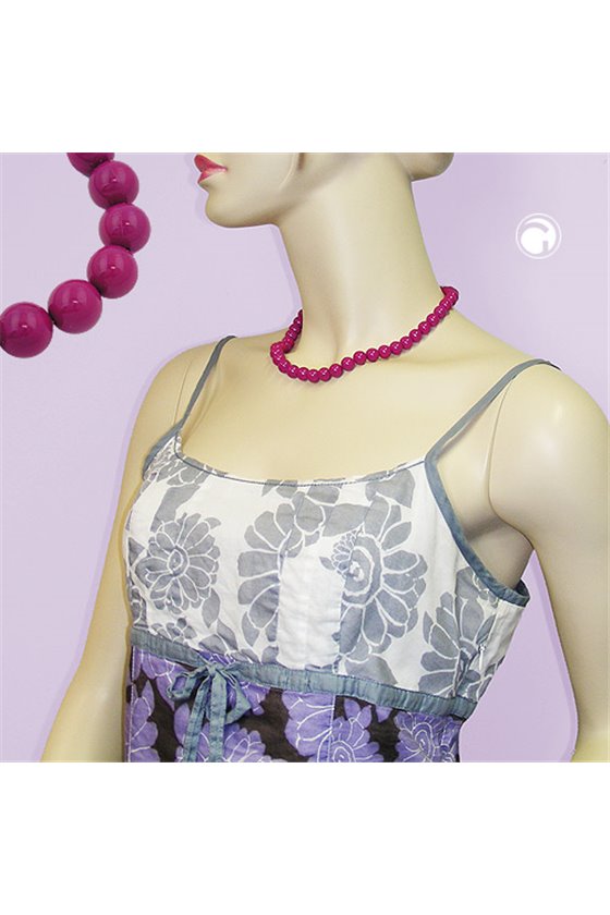 NECKLACE WITH PURPLE BEADS 10MM 45CM