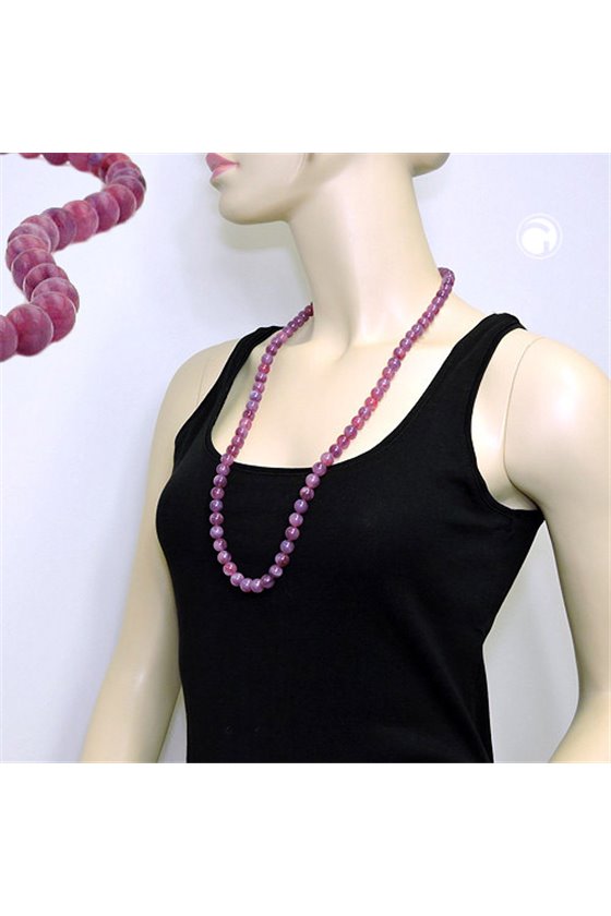 NECKLACE BEADS 10MM LILAC-PURPLE 80CM