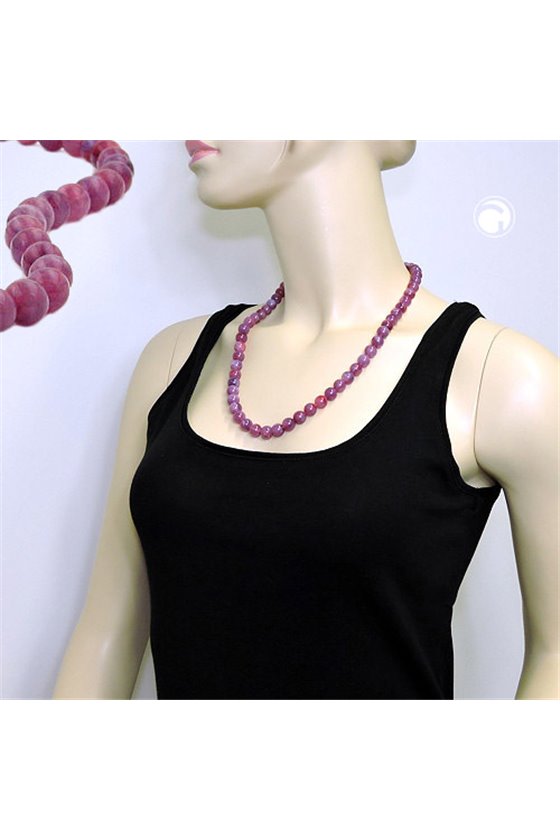 NECKLACE BEADS 10MM LILAC-PURPLE 60CM